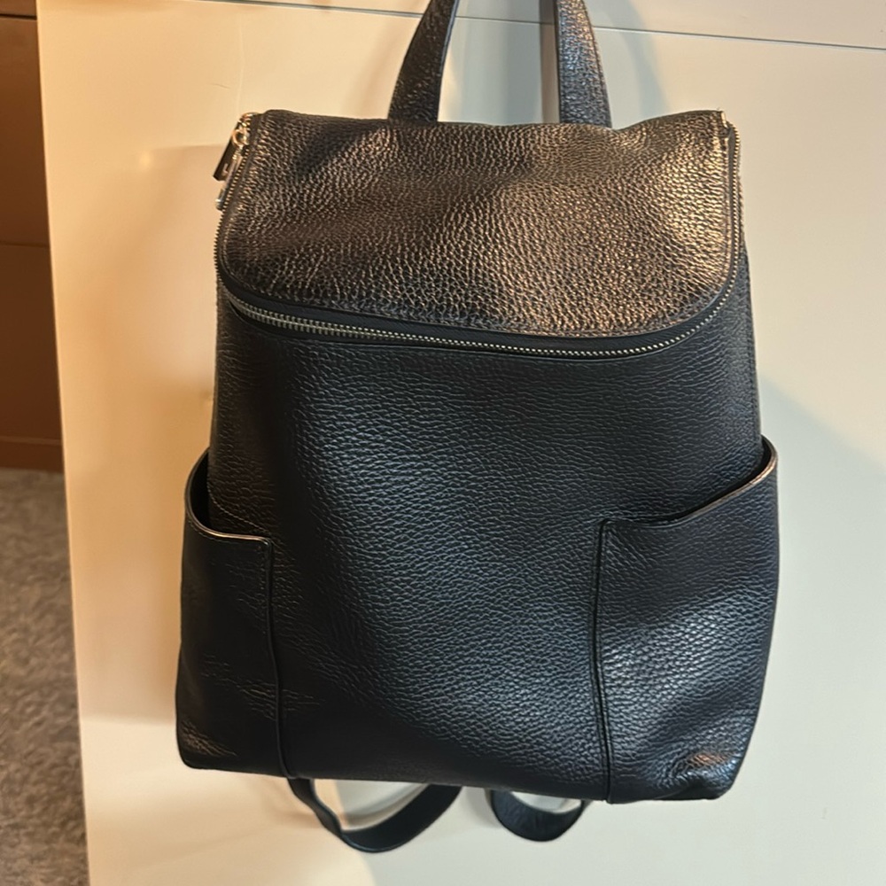 Treasure & bond all black leather backpack